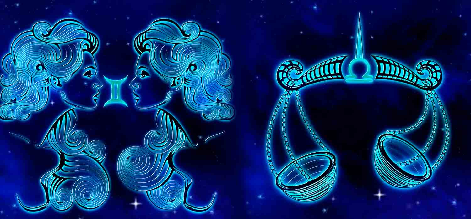 Combinatie van sterrenbeelden - Tweelingen en Weegschaal. Foto: Pixabay