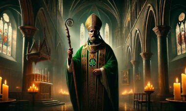 Saint Patrick. Ilustração criada por IA. signo.net.br / Condutta